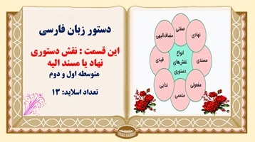 دستور زبان فارسی این قسمت : نقش دستوری نهاد یا مسند الیه  متوسطه اول و دوم
